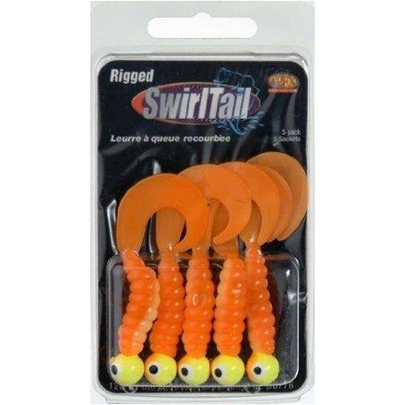 Apex Rigged Grubs 14Oz ChartreuseOrange 5Pk, 5PK J514-CTOR